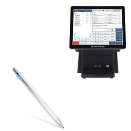 BoxWave Stylus Pen Compatible with PETROSOFT Cash Register (POS) Terminal (15 in) - AccuPoint Active Stylus, Electronic Stylus with Ultra Fine Tip - Metallic Silver