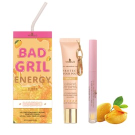 Lip Conditioner & Oil Duo Set,2IN1 Moisturizing Lip Duo,Gloss Lip Oil,Lip Mask Butter Conditioning,Hydrating and Nourishing Lips Oil Sets for Dry & Cracked Lips,Lip Balm Gift Set (One Size, Mango)