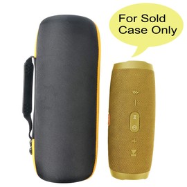 co2CREA Hard Travel Case for Replacement for JBL Charge 4 / Replacement for JBL Charge 5 Waterproof Bluetooth Speaker (Black Case + Yellow Zipper)