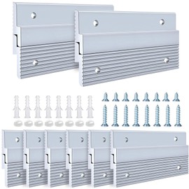 4 inch French Cleat Picture Hanger, Aluminum Mirror Hanging Kit with Hardware, Ideal for Artwork, Whiteboard, Cabinet, Holds 50 lbs. per Pair, 6 Pairs