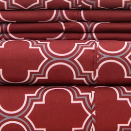 Stoneberry Home Geometric Microfiber 6-Piece Sheet Set, Soft Mircrofiber Fabric