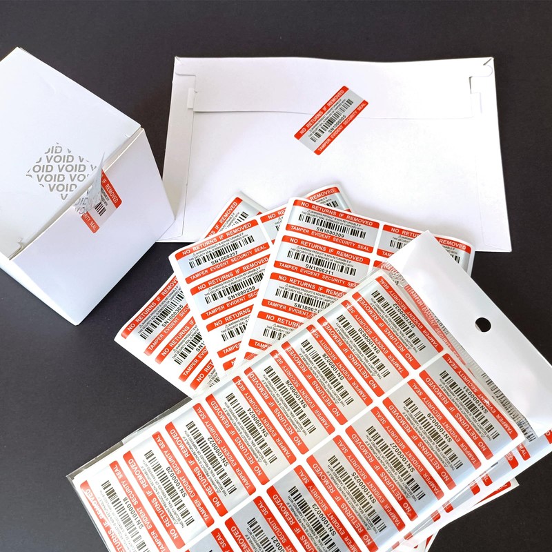 Barcode Security Labels Dumb Silver PET Warranty Void Sticker with