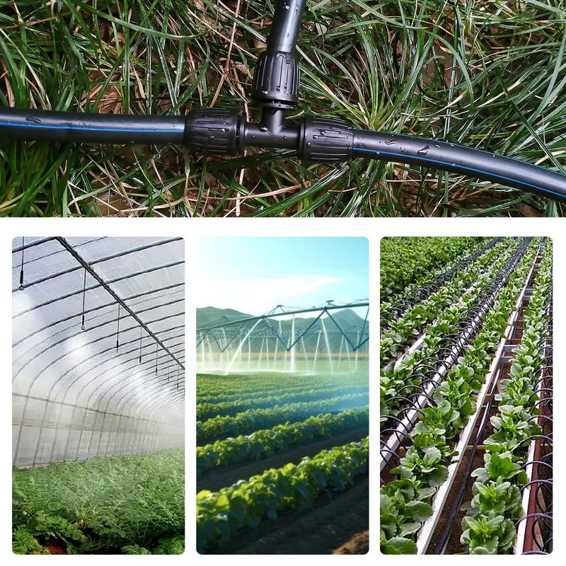 VooGenzek 10 PCS 16mm Drip Irrigation Fittings, Barbed Tee Connector,