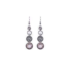 Karen Millen Crystal Teardrop Earrings For Women (Silver/Black Multi Crystal)