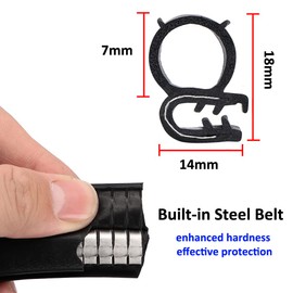 ETOPARS 118" inch 3Meter Car Door Edge Guards U Shape Edge Trim Rubber Seal Protector Stripping Weather Strip with Side Bulb for Boat Van Truck 14mm X 18mm