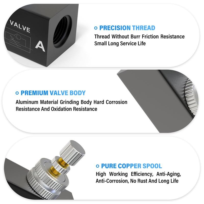 TAILONZ PNEUMATIC Air Flow Control Valve with Push-to-Connect Fitting, in-Line