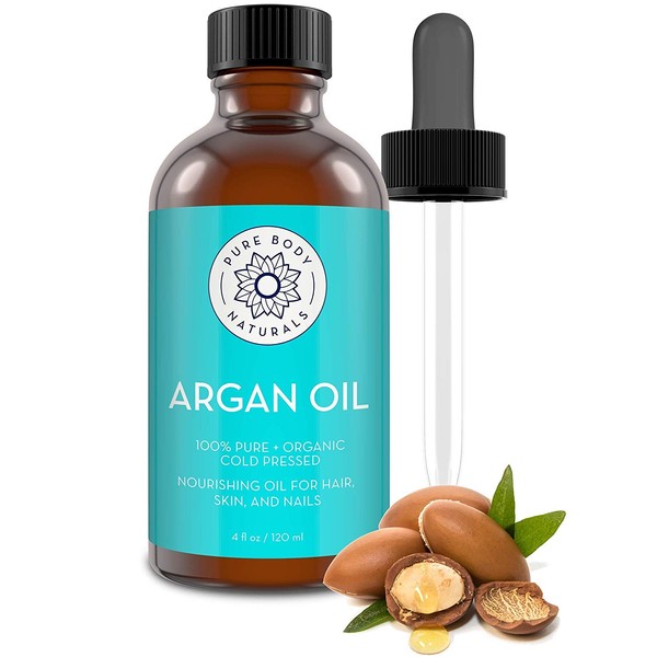 Aceite de Argán de Pure Body Naturals | Orgánico | Para piel, cabello, cara y uñas | 120 ml