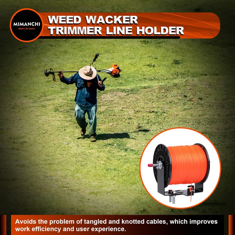 Mimanchi 1 Pack Weed Wacker Trimmer Line Holder,Line Spool Rack,Adjustable