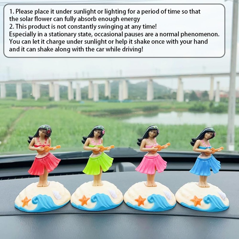 Sndperiexam 1 Pc Pink Solar Powered Dancing Figures Decoration -Hawaii