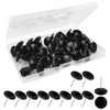 50 Pcs Push Pins, Black Thumb Tacks, Flat Thumbtacks for