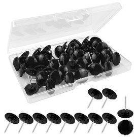50 Pcs Push Pins, Black Thumb Tacks, Flat Thumbtacks for Wall Hanging, Cork Board, Bulletin Board (50, Black)