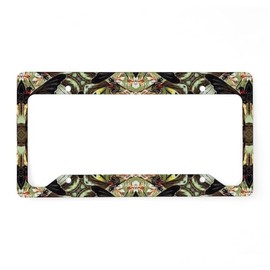 CafePress Botanical Bohemian Floral But License Plate Holder Aluminum License Plate Frame, License Tag Holder