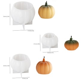 3 Pack Pumpkin Resin Molds Pumpkin Mold - Resin Casting Silicone Molds for Home Decor & Candle Making Wave Spiral Mold