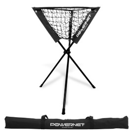 PowerNet German Marquez Baseball Softball Portable Batting Practice Ball Caddy | Use During Training and Drills | Save Your Back No More Bending | Holds up to 60 Baseballs | Instant Setup (Black)