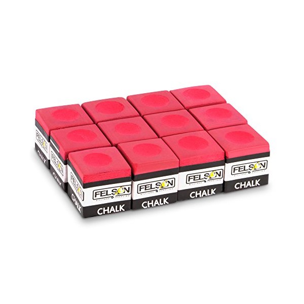 Pool Cue Chalk Cubes, 12-Pack - Table Billiards Stick Bulk Supplies, Equipment, Accessories - Games, Tournaments, Bars, Home, Sports & Hobbies (Red)