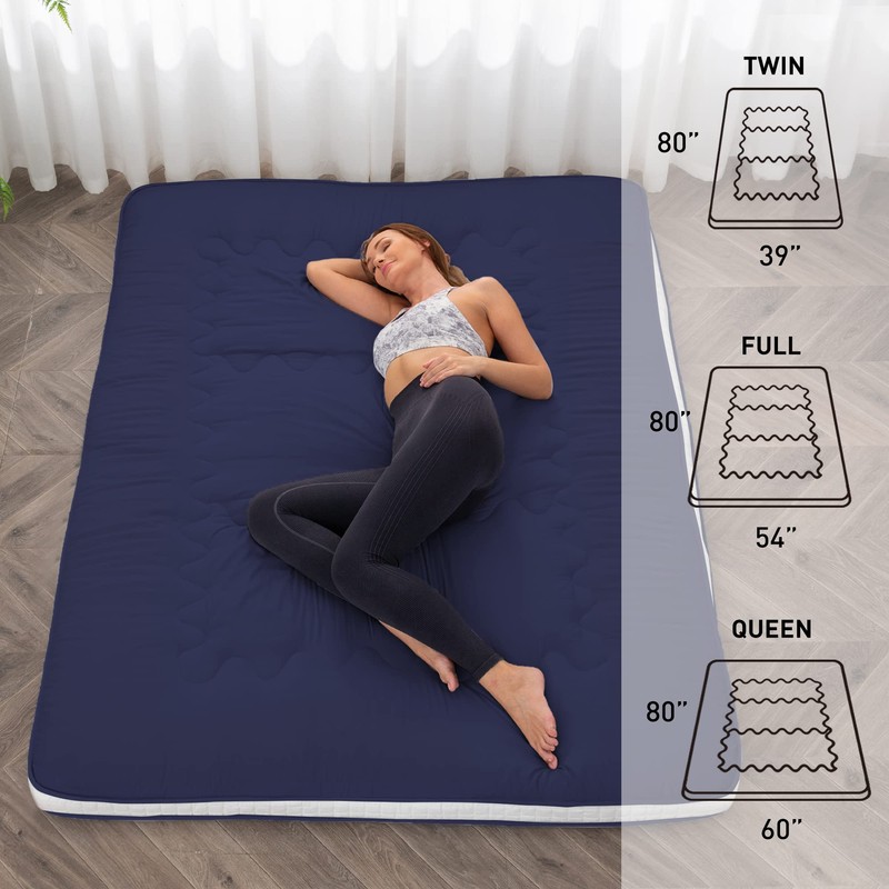 Dr.Futon Japanese Floor Futon Mattress Extra Thick Folding Roll Up