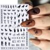 Saudi Style Nail Art Stickers Black Egyptian Ethnic Style Geometry