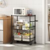 LALFPET 3 Tier Rolling Storage Cart with Adjustable Wire Shelving,