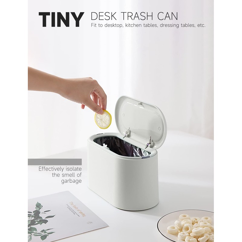 MONGTINGLU Mini Trash Can with Lid Removable Small Garbage Can,