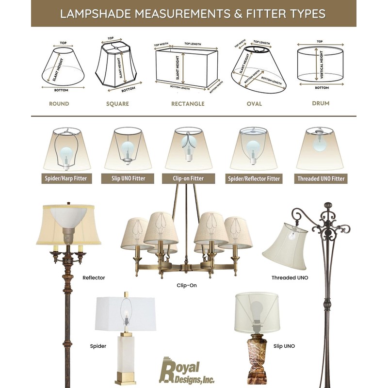 Royal Designs, Inc. HB-613-12BLK Rectangle Hardback Lamp Shade, (5 x