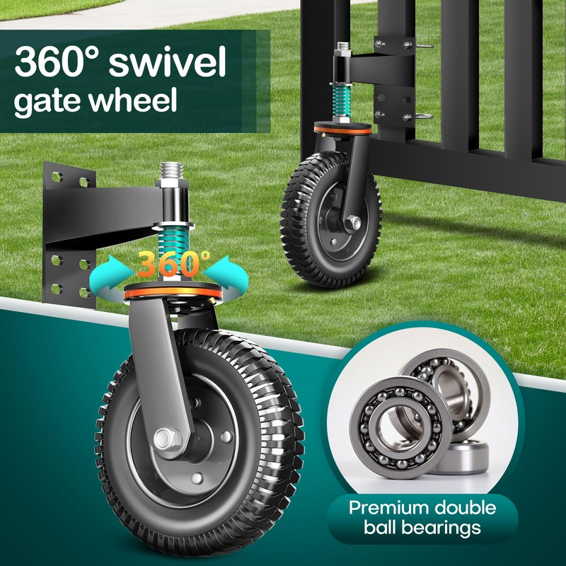 6 Inch Heavy Duty Gate Wheel, 650 lb Capacity, Fits