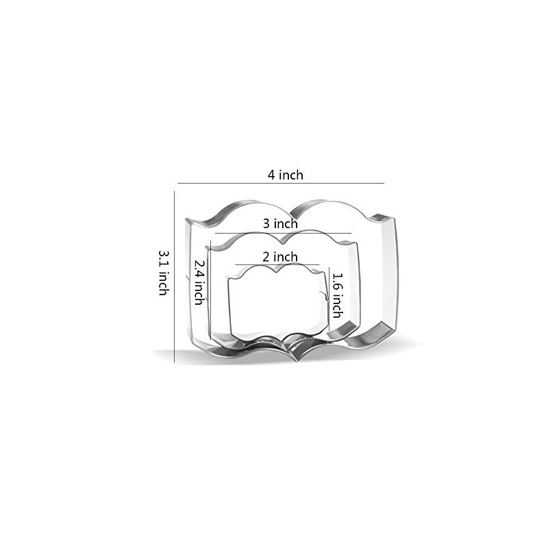 Book Cookie Cutter Set - 3 Piece - Stainless Steel