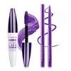 AOAZXBB Purple Mascara and Eyeliner Set 5D Coloured Mascara for