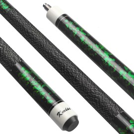 Kmise Pool Cue Stick Set of 4 - Canadian Maple Professional Pool Cues, New Upgraded Irish Linen Wire Grip, 18-21oz, 4 Colors Optional (Green, 20oz)