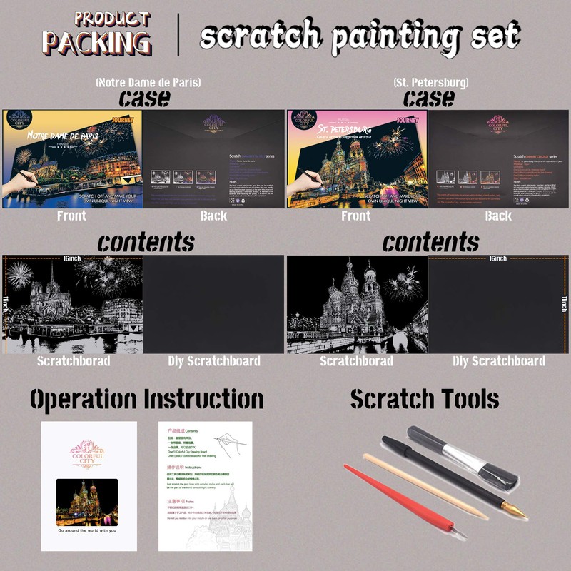 Scratch Rainbow Painting Art Paper,Scratch & Sketch Art for Kids