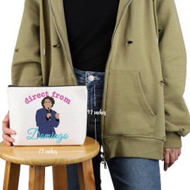 VAMSII TV Show Inspired Gift Direct from Domingo Makeup Bag TV Show Fan Cosmetic Bag TV Merch (Beige)