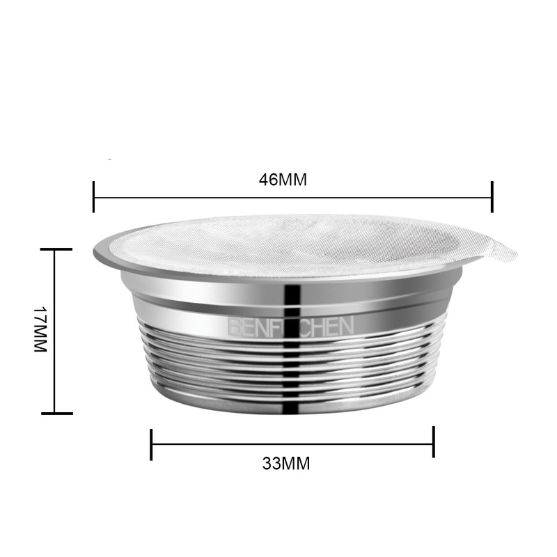 benfuchen Stainless Steel Reusable Refillable Coffee Capsules Compatible with A