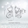 EUDORA Sterling Silver Cat Stud Earrings for Women, Cute Kitten