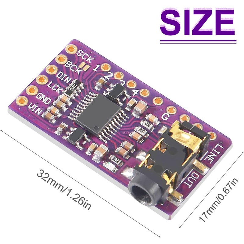 DAOKAI PCM5102 Module,I2S IIS Lossless Digital Audio DAC Decoder Module