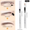 12Pcs wooden hard-core eyebrow pencils, eyebrow and eyeliner pencils, waterproof