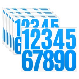 uxcell 10 Sheets Vinyl House Numbers, 3 Inch Waterproof Self-Adhesive Number Stickers for Mailbox, Sign, Window, Door, Address Number, Blue