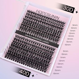 Pestañas Postizas Kit Completo, Mezcla 30D 40D Con Unión Y Sellado De De Sujeción Fuerte,De Extensión De, Kit De Racimos De Pestañas Todo En 1 Con 320 Pestañas Individuales