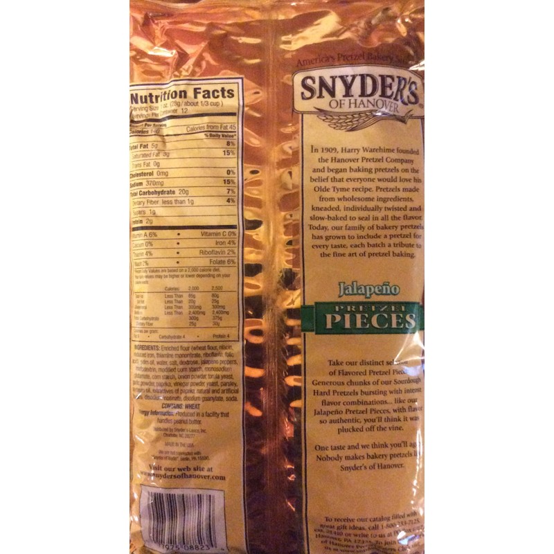 Snyder's of HanoverJalapeno Pretzel Pieces 11.25oz (Pack of 5)