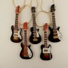Unbranded 5 Wooden Guitars Christmas Ornaments, 3-Dimensional