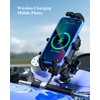 BRCOVAN Motorcycle Fork Stem Phone Mount with Qi 15W Wireless