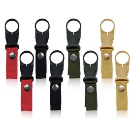 KAPSING Pack of 8 Nylon Belt Bottle Holder Clips, 4 Colours Backpack Bottle Holder, Water Bottle Buckles Holder Hooks, Water Bottle Buckle Bottle Holder Clips