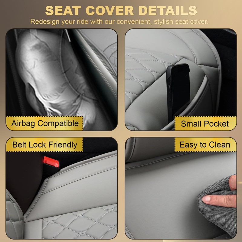 Joy Forserve Front Car Seat Covers for Land Rover,Leather Waterproof