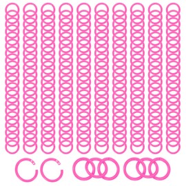 PATIKIL 1.1" Loose Leaf Binder Rings, 210Pcs Binder Ring Book Rings Plastic Key Rings for Paper Index Card Flash Card Book DIY Scrapbook Notebook Photo Album Office, Pink
