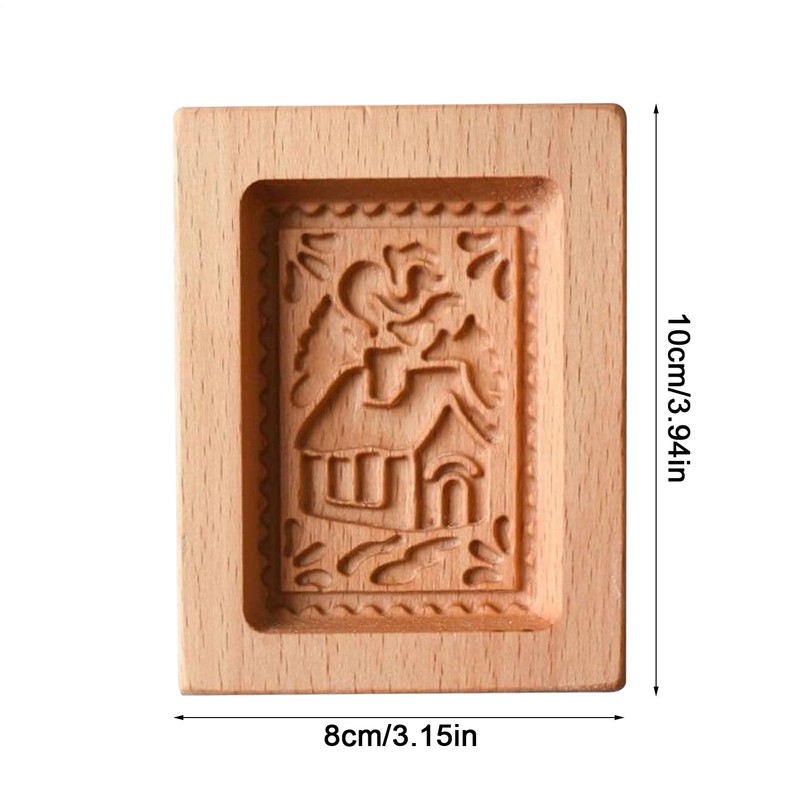 Cookie Shaper, Wooden Cookie Cutter, Baking Craft for Holiday Birthday