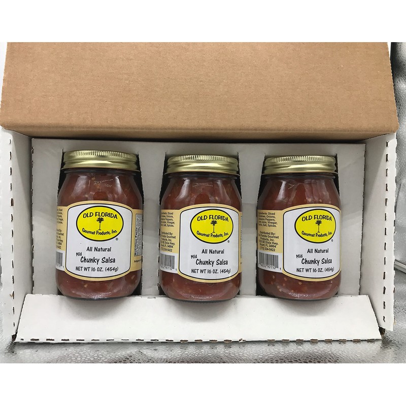 Old Florida Gourmet Salsa Mild Chunky, 16 Ounce - PACK