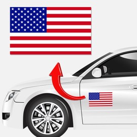 Magnet Me Up Patriotic American Flag Automotive Magnet - 7x12 Inches, Red White and Blue, Heavy-Duty Magnetic Vinyl for Car, Truck, SUV - Showcase Your Patriotism with This Bold Auto Magnet