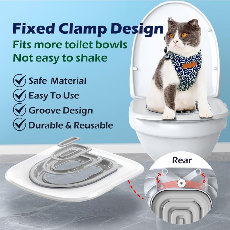Cat Toilet Training Systems,Cat Toilet Training Kit,Reusable Plastic Trainer for