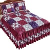 Collections Etc Patchwork Style Quilted and 3-Tier Ruffled Bedspread
