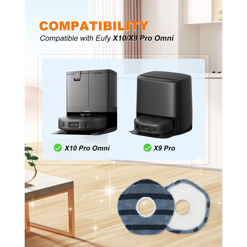 ZaKaBox 6 Pack Robot Vacuum Mop for Eufy X10 Pro