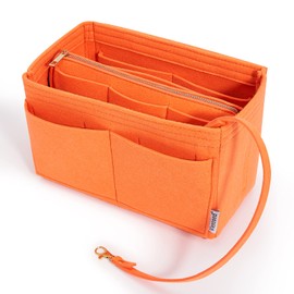 Vercord Felt Organizer Insert For Purse Handbag Tote Bag In Bag Inside Shaper Divider Neo Orange Large