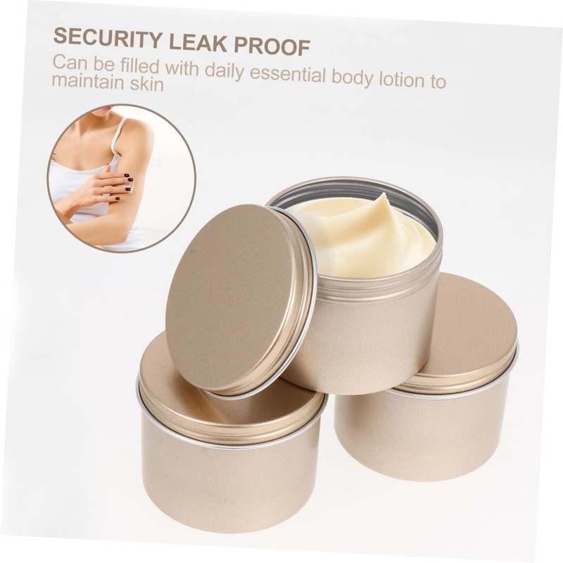 SAFIGLE Air Tight Aluminum Boxes Screw Lid Ml Cream Jars